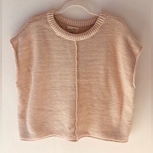 Universal Thread Women's Beige Sleeveless Cropped Pullover Sweater Size L